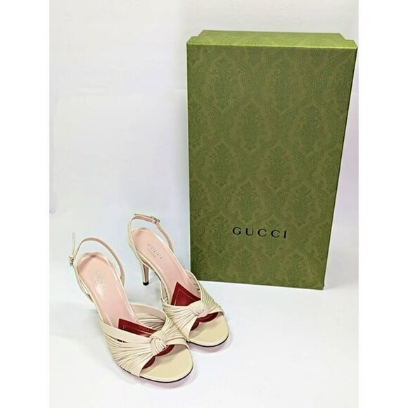 Gucci Crawford Women's Leather Slingback Sandal Women's Size 36 (MSRP $690) - Picture 2 of 11